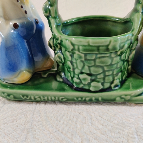 Vintage Ceramic Jack And Jill At The Wishing Well Flower Pot, Made In The USA - Picture 4 of 14